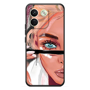 Силіконовый Чохол на Xiaomi Redmi Note 17 Pro Max з картинкой Модных девушек (Дівчина та вії)