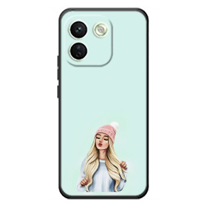 Силіконовый Чохол на Xiaomi Redmi Note 17 Pro Max з картинкой Модных девушек (В шапці)