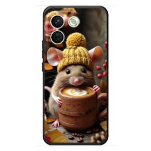 Друкований чохол 'Звірята з кавою' для Xiaomi Redmi Note 17 Pro Max – Мишка з кавою