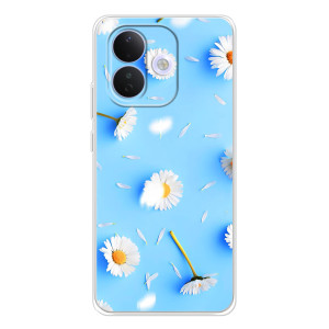 Чехол с Цветами для Xiaomi Redmi Note 17 Pro (ромашки на голубом)