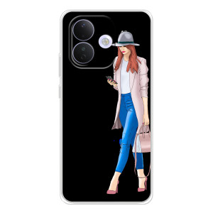 Чехол с картинкой Модные Девчонки Xiaomi Redmi Note 17 Pro – Девушка со смартфоном
