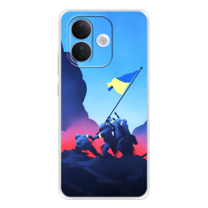 Чехол с украинским воином на Xiaomi Redmi Note 17 Pro – Украинский прапор