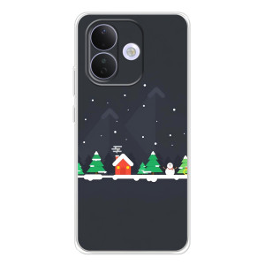 Силиконовый бампер на рождество для Xiaomi Redmi Note 17 Pro (Город зимний)