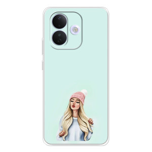 Силіконовый Чохол на Xiaomi Redmi Note 17 Pro з картинкой Модных девушек (В шапці)