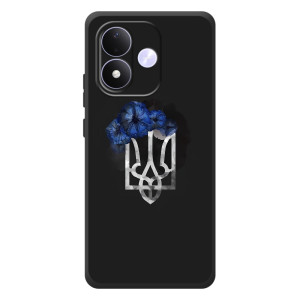 Чехол с украинским гербом на Xiaomi Redmi Note 17 – Герб с цветком