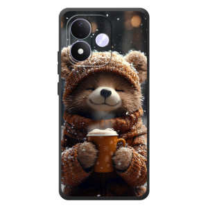 Печатный чехол «Зверята с кофе» для Xiaomi Redmi Note 17 (Медвежонок с кофе)