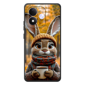 Печатный чехол «Зверята с кофе» для Xiaomi Redmi Note 17 (Зайчик с кофе)