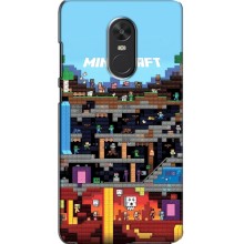 Чехол Майнкрафт на Xiaomi Redmi Note 4X (AlphaPrint) Minecraft (фон Minecraft)