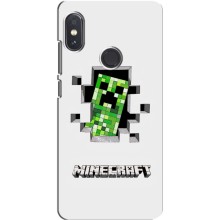 Чохол Майнкрафт на Xiaomi Redmi Note 5 Pro (AlphaPrint) Minecraft (кріпер Майнкрафт)