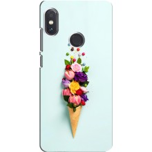 Чехлы с тематикой "ЦВЕТЫ" на Xiaomi Redmi Note 5 Pro (Цветок-мороженное)