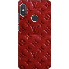 Текстурный Чехол Louis Vuitton для Редми Нот 5 про – Красный ЛВ
