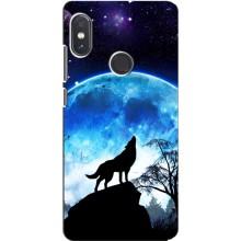 Защитные чехлы для Сяоми Редми Ноут 5 Про (AlphaPrint) (ХИТ продаж) ВОЛК (Волк на луну)