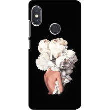 Чехлы (ART) Цветы на Xiaomi Redmi Note 5 (VPrint) (Белые цветы)