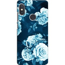 Чехлы (ART) Цветы на Xiaomi Redmi Note 5 (VPrint) (Голубые Бутоны)