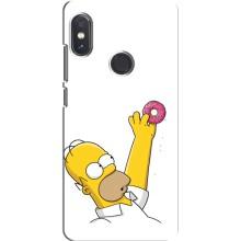 Чехол с Симпсонами для Xiaomi Redmi Note 5 (VPrint) (Гомер с пончиком)