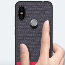 Тканевая накладка Textile для Xiaomi Redmi Note 6 Pro (ТПУ+ткань) – Красный