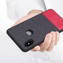 Тканевая накладка Textile для Xiaomi Redmi Note 6 Pro (ТПУ+ткань) – Красный