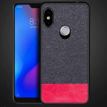 Тканевая накладка Textile для Xiaomi Redmi Note 6 Pro (ТПУ+ткань) – Красный