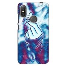 Чехол с принтом для Xiaomi Redmi Note 6 Pro (AlphaPrint - Знак сердечка)