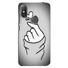 Чехол с принтом для Xiaomi Redmi Note 6 Pro (AlphaPrint - Знак сердечка)
