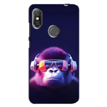 Чехол с Обезьянами Xiaomi Redmi Note 6 Pro - (AlphaPrint) (Стильная обезьяна)