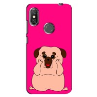 Чехол (ТПУ) Милые собачки для Xiaomi Redmi Note 6 Pro (Веселый Мопсик)