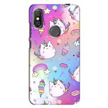 Чохол Unicorn на Xiaomi Redmi Note 6 Pro (Веселка і Єдинорог)