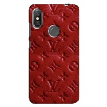 Текстурный Чехол Louis Vuitton для Редми Нот 6 Про (Красный ЛВ)