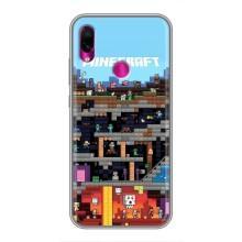 Чехол Майнкрафт на Xiaomi Redmi Note 7 Pro (AlphaPrint) Minecraft (фон Minecraft)