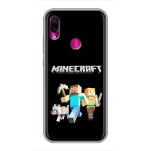 Чехол Майнкрафт на Xiaomi Redmi Note 7 Pro (AlphaPrint) Minecraft (герои Minecraft)