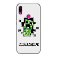 Чехол Майнкрафт на Xiaomi Redmi Note 7 Pro (AlphaPrint) Minecraft (крипер Майнкрафт)