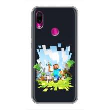 Чехол Майнкрафт на Xiaomi Redmi Note 7 Pro (AlphaPrint) Minecraft (персонажи Minecraft)