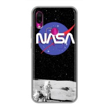 Силиконовый бампер с принтом "Наса" на Xiaomi Redmi Note 7 Pro – Nasa на луне