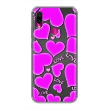 Чехлы для любимой на Сяоми Редми Ноут 7 (VPrint) (Pink hearts)