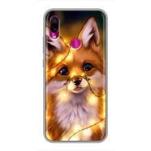 Чехлы с картинкой Лисички для Xiaomi Redmi Note 7 (VPrint) (Лисичка в гирляндах)