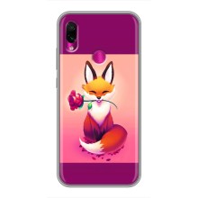 Чехлы с картинкой Лисички для Xiaomi Redmi Note 7 (VPrint) (Лисичка с розочкой)