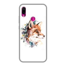 Чехлы с картинкой Лисички для Xiaomi Redmi Note 7 (VPrint) (Лисичка в цветочках)