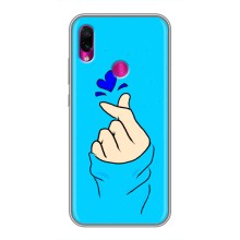 Чехлы (Знак сердечка) на Xiaomi Redmi Note 7 (Сердце на синем)