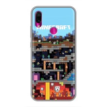 Чехол Майнкрафт на Xiaomi Redmi Note 7 (AlphaPrint) Minecraft (фон Minecraft)