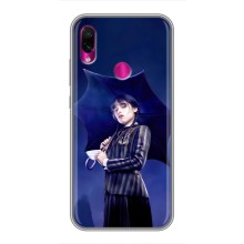 Чехлы Венсдей на Xiaomi Redmi Note 7 Уэнсдей (AlphaPrint) (Уэнздей с зонтом)