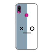 Силиконовые Чехлы (смешные стикеры) для Xiaomi Redmi Note 7 – Серо-белый