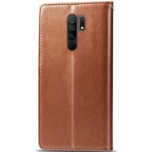 Шкіряний чохол книжка GETMAN Gallant (PU) для Xiaomi Redmi Note 8 Pro – Коричневий