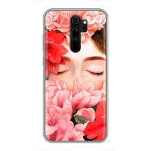 Чехлы (ART) Цветы на Xiaomi Redmi Note 8 Pro (VPrint) (Глаза в цветах)