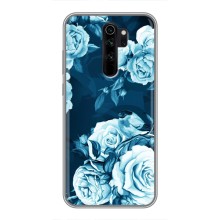 Чехлы (ART) Цветы на Xiaomi Redmi Note 8 Pro (VPrint) (Голубые Бутоны)