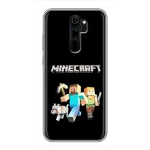 Чехол Майнкрафт на Xiaomi Redmi Note 8 Pro (AlphaPrint) Minecraft (герои Minecraft)