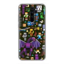 Чехол Майнкрафт на Xiaomi Redmi Note 8 Pro (AlphaPrint) Minecraft (Коллаж Майнкрафт)