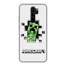 Чехол Майнкрафт на Xiaomi Redmi Note 8 Pro (AlphaPrint) Minecraft (крипер Майнкрафт)