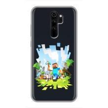 Чехол Майнкрафт на Xiaomi Redmi Note 8 Pro (AlphaPrint) Minecraft (персонажи Minecraft)