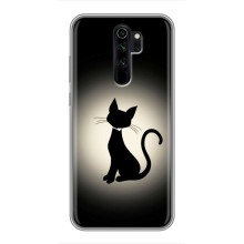 Чехол с принтом для Xiaomi Redmi Note 8 Pro (AlphaPrint) Модные коты – Силуэт котика