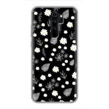 Чехлы с тематикой "ЦВЕТЫ" на Xiaomi Redmi Note 8 Pro (цветение на чорном)